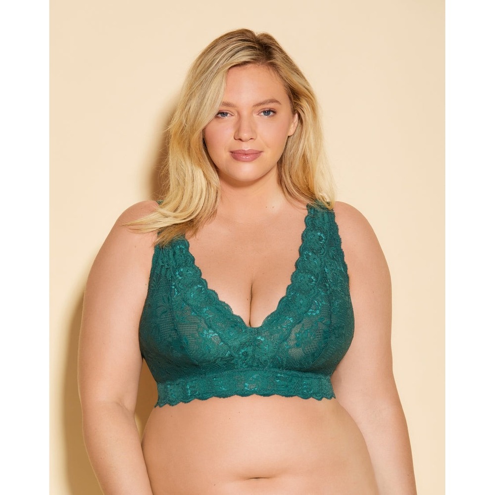 Cosabella Ultra Curvy‎ Longline Bralette Full Bust Bra Congo Green